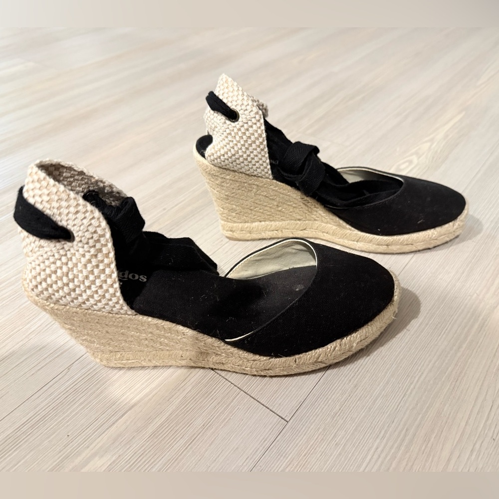 NWOT Soludos The Marseille Wedge Espadrille Black Size 7.5 - Picture 6 of 10